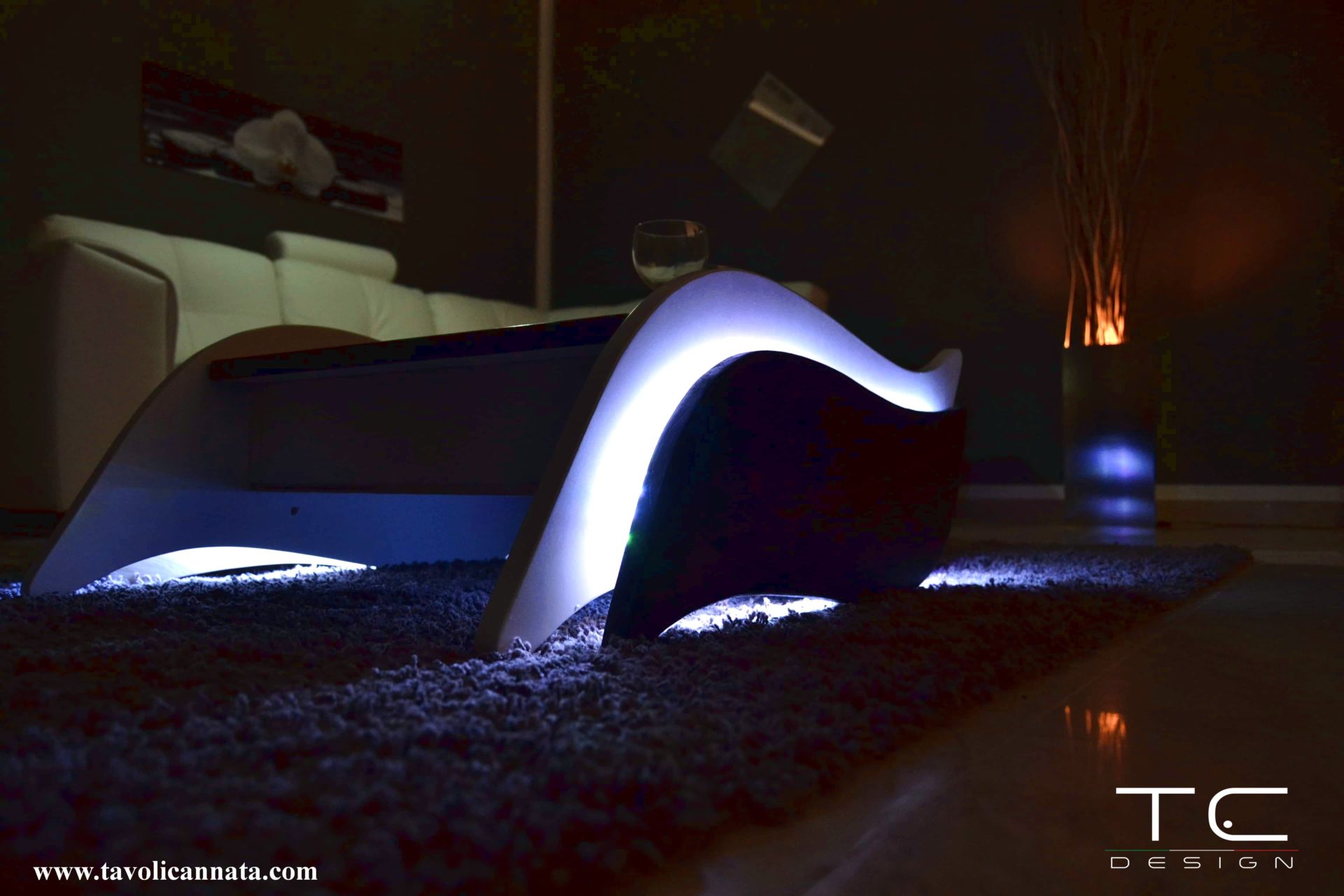 led coffee table handmade