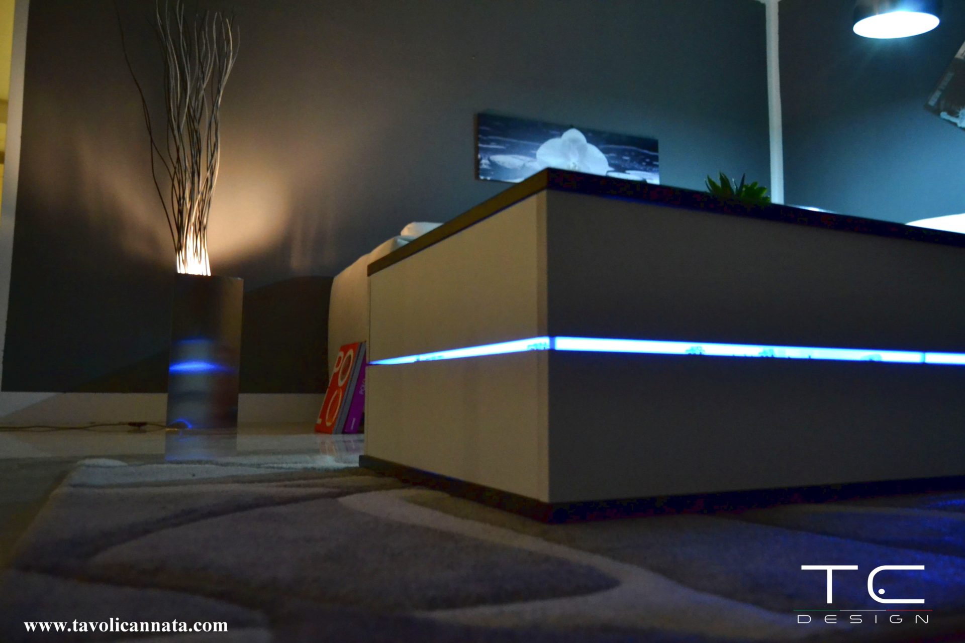 modern coffee table with light led