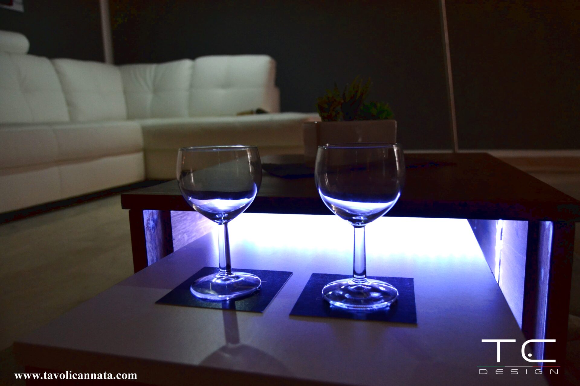 Table basse avec led