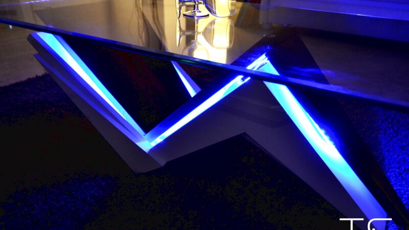 table basse bois verre design