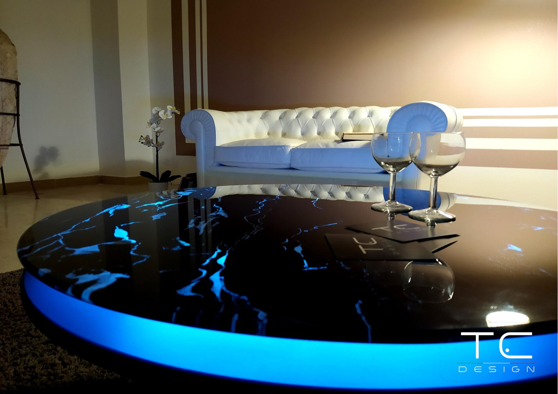 table basse noir led